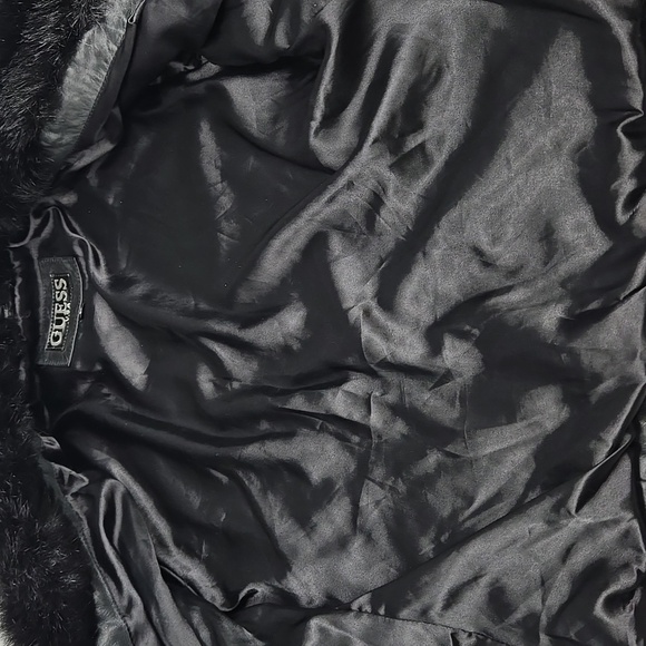 GUESS Black Faux Fur Collar Leather Jacket M - Picture 9 of 12